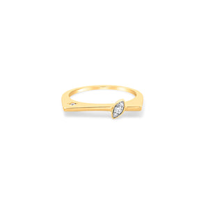 Diamond Flat Square Marquise Ring