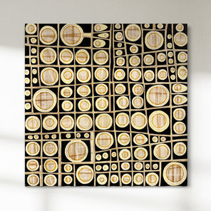 Original abstract painting with white and gray patterns on a white background