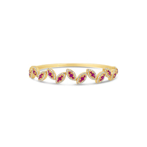 Ruby & Diamond Marquise Bangle