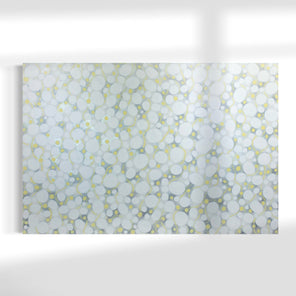 Original abstract painting with white and gray patterns on a white background