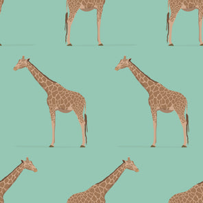Giraffe Light Green Wallpaper