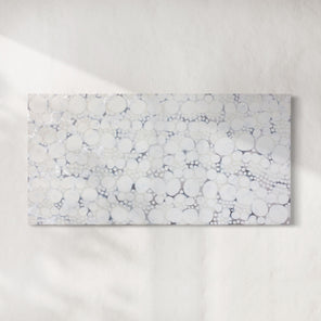 Original abstract painting with white and gray patterns on a white background