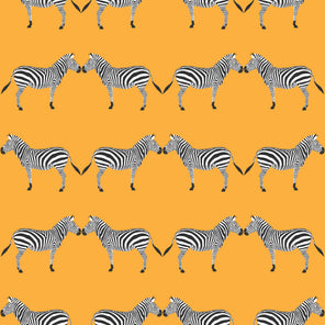 Zebras Bright Orange Wallpaper