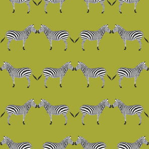 Zebras Chartreuse Wallpaper