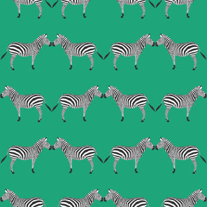 Zebras Green Wallpaper